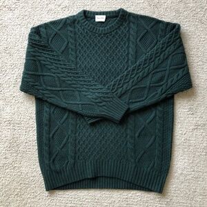 Sunday Best Forest Green Cable Knit Sweater